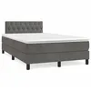 Image de vidaXL Sommier Ã  lattes de lit et matelas gris foncÃ© 120x190cm velours