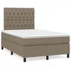 Image de vidaXL Sommier Ã  lattes de lit avec matelas taupe 120x190 cm tissu