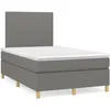 Image de vidaXL Sommier Ã  lattes de lit avec matelas gris foncÃ© 120x190cm tissu