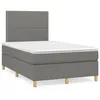 Image de vidaXL Sommier Ã  lattes de lit avec matelas gris foncÃ© 120x190cm tissu