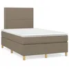 Image de vidaXL Sommier Ã  lattes de lit avec matelas taupe 120x190 cm tissu