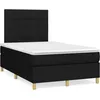 Image de vidaXL Sommier Ã  lattes de lit avec matelas noir 120x190 cm tissu