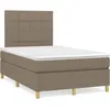 Image de vidaXL Sommier Ã  lattes de lit avec matelas taupe 120x190 cm tissu
