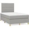 Image de vidaXL Sommier Ã  lattes de lit et matelas gris clair 120x190 cm tissu
