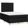 Image de vidaXL Sommier Ã  lattes de lit avec matelas noir 120x190 cm tissu