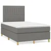 Image de vidaXL Sommier Ã  lattes de lit avec matelas gris foncÃ© 120x190cm tissu