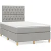 Image de vidaXL Sommier Ã  lattes de lit et matelas gris clair 120x190 cm tissu