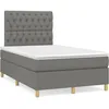 Image de vidaXL Sommier Ã  lattes de lit avec matelas gris foncÃ© 120x190cm tissu