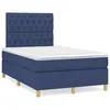 Image de vidaXL Sommier Ã  lattes de lit avec matelas bleu 120x190 cm tissu