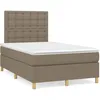 Image de vidaXL Sommier Ã  lattes de lit avec matelas taupe 120x190 cm tissu