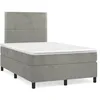 Image de vidaXL Sommier Ã  lattes de lit et matelas gris clair 120x190cm velours