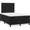 Image de vidaXL Sommier Ã  lattes de lit avec matelas noir 120x190 cm velours