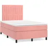 Image de vidaXL Sommier Ã  lattes de lit avec matelas rose 120x190 cm velours