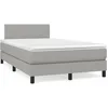 Image de vidaXL Sommier Ã  lattes de lit matelas LED gris clair 120x190 cm tissu