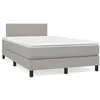 Image de vidaXL Sommier Ã  lattes de lit matelas LED gris clair 120x190 cm tissu