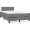 Image de vidaXL Sommier Ã  lattes de lit matelas LED gris foncÃ© 120x190 cm tissu