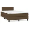 Image de vidaXL Sommier Ã  lattes de lit matelas et LED marron foncÃ© 120x190 cm