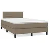 Image de vidaXL Sommier Ã  lattes de lit matelas et LED taupe 120x190 cm tissu