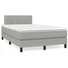 Image de vidaXL Sommier Ã  lattes de lit matelas LED gris clair 120x190 cm tissu