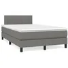 Image de vidaXL Sommier Ã  lattes de lit matelas LED gris foncÃ© 120x190 cm tissu