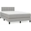 Image de vidaXL Sommier Ã  lattes de lit matelas LED gris clair 120x190 cm tissu
