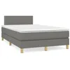 Image de vidaXL Sommier Ã  lattes de lit matelas LED gris foncÃ© 120x190 cm tissu