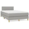Image de vidaXL Sommier Ã  lattes de lit matelas LED gris clair 120x190 cm tissu