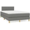 Image de vidaXL Sommier Ã  lattes de lit matelas LED gris foncÃ© 120x190 cm tissu