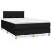 Image de vidaXL Sommier Ã  lattes de lit matelas et LED noir 120x190 cm tissu