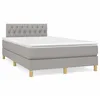 Image de vidaXL Sommier Ã  lattes de lit matelas LED gris clair 120x190 cm tissu
