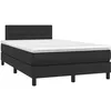Image de vidaXL Sommier Ã  lattes de lit matelas LED noir 120x190 cm similicuir