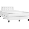 Image de vidaXL Sommier Ã  lattes de lit matelas LED blanc 120x190 cm similicuir