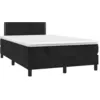 Image de vidaXL Sommier Ã  lattes de lit et matelas LED noir 120x190 cm velours