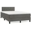 Image de vidaXL Sommier Ã  lattes de lit avec matelas LED gris foncÃ© 120x190 cm