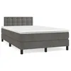 Image de vidaXL Sommier Ã  lattes de lit avec matelas LED gris foncÃ© 120x190 cm