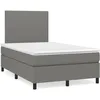 Image de vidaXL Sommier Ã  lattes de lit matelas LED gris foncÃ© 120x190 cm tissu