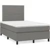Image de vidaXL Sommier Ã  lattes de lit matelas LED gris foncÃ© 120x190 cm tissu