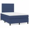 Image de vidaXL Sommier Ã  lattes de lit matelas et LED bleu 120x190 cm tissu