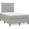 Image de vidaXL Sommier Ã  lattes de lit matelas LED gris clair 120x190 cm tissu
