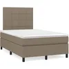 Image de vidaXL Sommier Ã  lattes de lit matelas et LED taupe 120x190 cm tissu