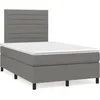 Image de vidaXL Sommier Ã  lattes de lit matelas LED gris foncÃ© 120x190 cm tissu