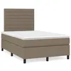 Image de vidaXL Sommier Ã  lattes de lit matelas et LED taupe 120x190 cm tissu