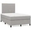 Image de vidaXL Sommier Ã  lattes de lit matelas LED gris clair 120x190 cm tissu