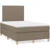 Image de vidaXL Sommier Ã  lattes de lit matelas et LED taupe 120x190 cm tissu