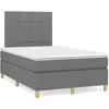 Image de vidaXL Sommier Ã  lattes de lit matelas LED gris foncÃ© 120x190 cm tissu