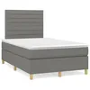 Image de vidaXL Sommier Ã  lattes de lit matelas LED gris foncÃ© 120x190 cm tissu