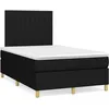Image de vidaXL Sommier Ã  lattes de lit matelas et LED noir 120x190 cm tissu