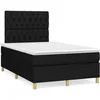 Image de vidaXL Sommier Ã  lattes de lit matelas et LED noir 120x190 cm tissu