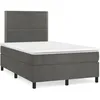 Image de vidaXL Sommier Ã  lattes de lit avec matelas LED gris foncÃ© 120x190 cm