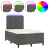 Image de vidaXL Sommier Ã  lattes de lit avec matelas LED gris foncÃ© 120x190 cm